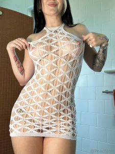 Peachjars Nude Fishnet Dress PPV Onlyfans Set Leaked 146109