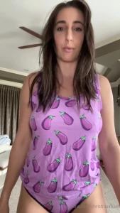 Christina Khalil Sexy Eggplant Outfits Try On Onlyfans Video Leaked 18431