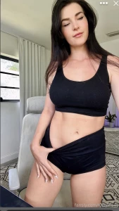 KittyPlays Sexy Black Tank Top Shorts Fansly Set Leaked 30836