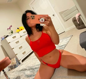 Alinity Braless Red Thong Mirror Selfies Onlyfans Set Leaked 38674