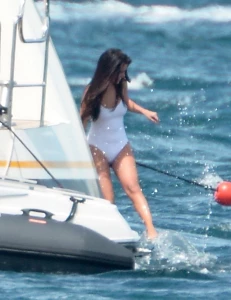 Selena Gomez See-Through One-Piece Set Leaked 45733