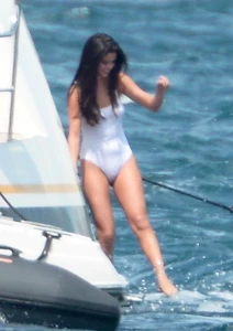 Selena Gomez See-Through One-Piece Set Leaked 45736