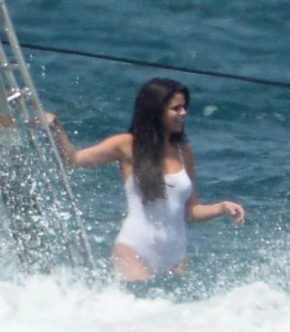 Selena Gomez See-Through One-Piece Set Leaked 45748