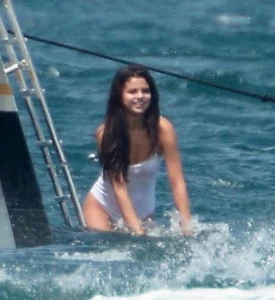 Selena Gomez See-Through One-Piece Set Leaked 45751