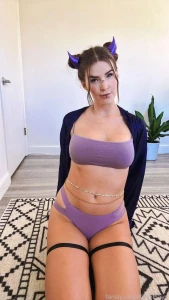 KittyPlays Purple Thong Lingerie Fansly Set Leaked 55756