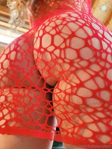 Kat Wonders Nude Red Fishnet Bodysuit Onlyfans Set Leaked 6723