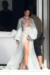 Rihanna Bikini Sheer Robe Nip Slip Photos Leaked 93657