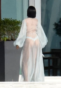 Rihanna Bikini Sheer Robe Nip Slip Photos Leaked 93664