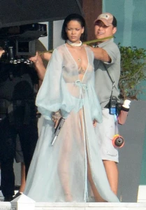 Rihanna Bikini Sheer Robe Nip Slip Photos Leaked 93673