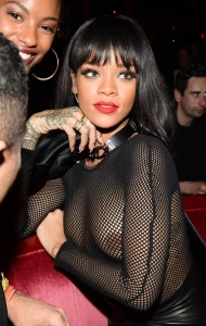 Rihanna Nude Sheer See Through Dress Nip Slip Photos Leaked 96245