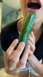 Christina Khalil Cucumber Blowjob Onlyfans Video Leaked 100755