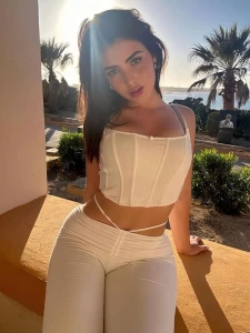Andrea Botez Sexy Tight White Outfit Set Leaked 133389